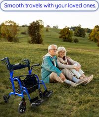 Bangeran Rollators & Walkers Day Walker Folding Rollator Walker Manual Wheelchair 3 in 1 Durable Foldable Rolling Walker with Seat