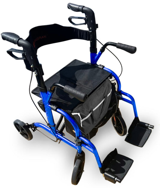 Day Walker Folding Rollator Walker Manual Wheelchair 3 in 1 Durable Foldable Rolling Walker with Seat