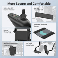 Fold & Travel Mobility accessibility equipment E310H Folding Heavy-Duty Electric Wheelchair