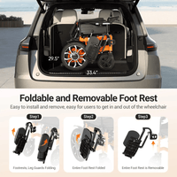 Fold and Travel Electric Wheelchair Reclining Electric Wheelchair 160° Adjustable Backrest Elevating Leg Rest