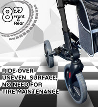 Bangeran Rollators & Walkers Easy Carry Folding Rollator Walker with Seat Foldable Rolling Walker with Durable Aluminum