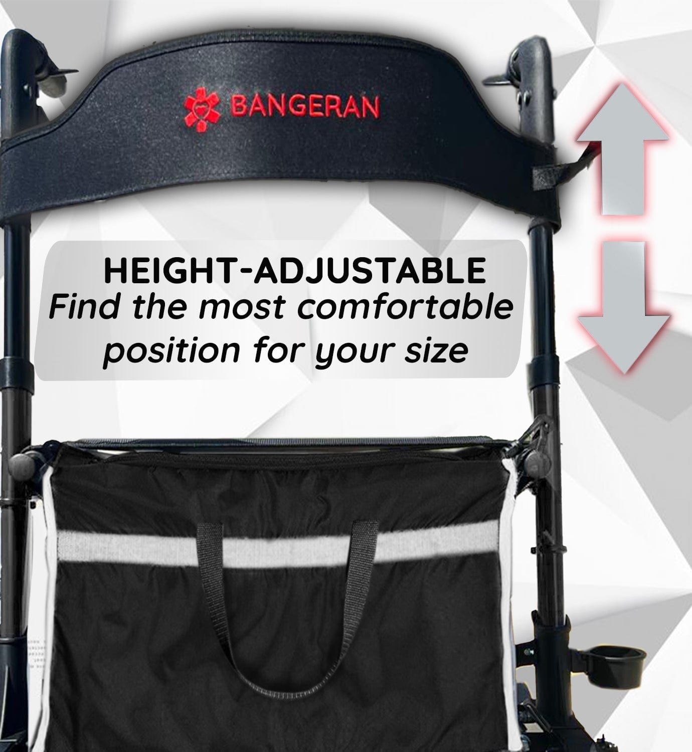 Bangeran Rollators & Walkers Easy Carry Folding Rollator Walker with Seat Foldable Rolling Walker with Durable Aluminum