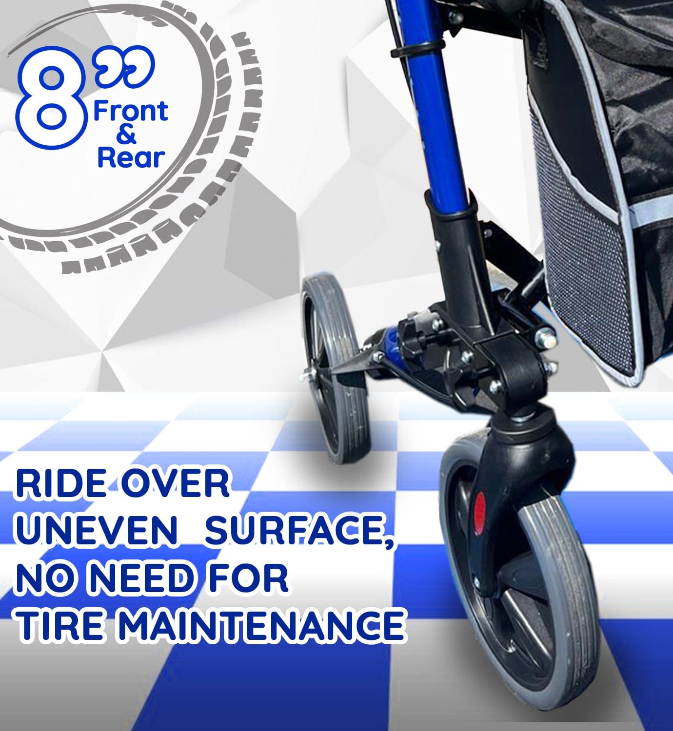 Bangeran Rollators & Walkers Easy Carry Folding Rollator Walker with Seat Foldable Rolling Walker with Durable Aluminum