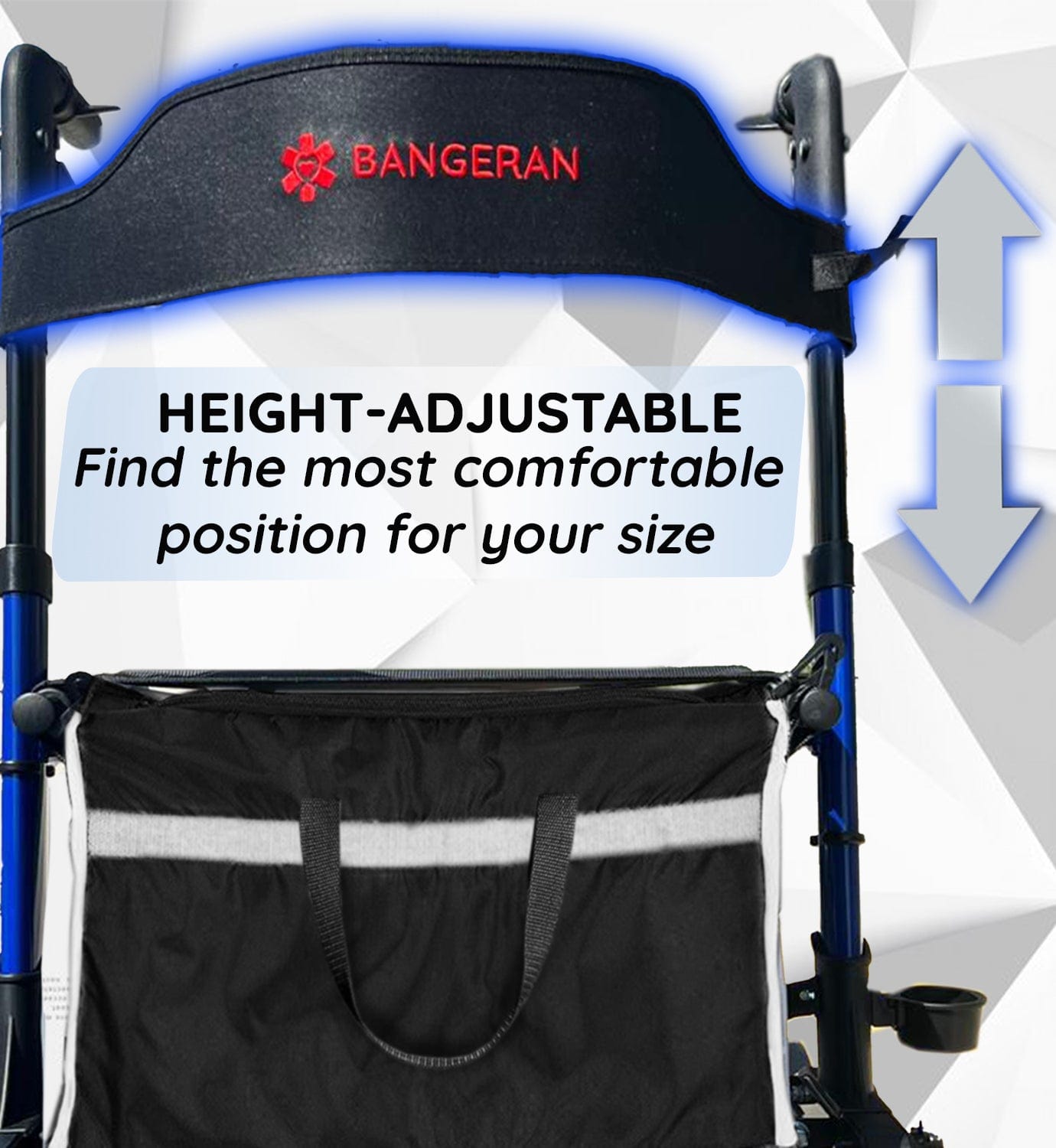 Bangeran Rollators & Walkers Easy Carry Folding Rollator Walker with Seat Foldable Rolling Walker with Durable Aluminum