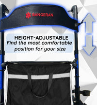 Bangeran Rollators & Walkers Easy Carry Folding Rollator Walker with Seat Foldable Rolling Walker with Durable Aluminum