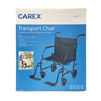 Complete Medical Mobility Products Transport Chair, 19", Steel Metallic Blue, Folding
