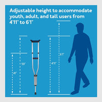 Complete Medical Mobility Products Carex Folding Crutches, Pair Universal Size