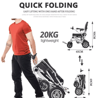 Fold & Travel Mobility Electric Wheelchair Super Lightweight Folding Electric Wheelchair Ready to Travel 43 lbs Only