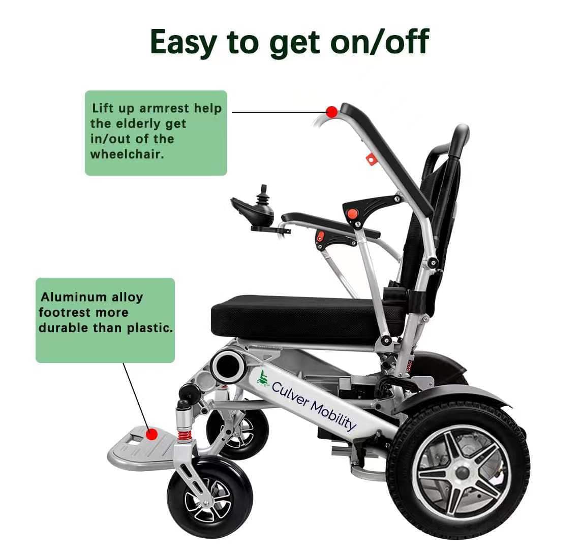 Fold & Travel Mobility Electric Wheelchair Folding Heavy Duty Electric Wheelchair - 400 lbs - 500W - 14Miles