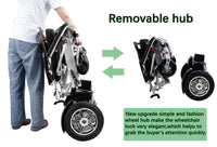 Fold & Travel Mobility Electric Wheelchair Folding Heavy Duty Electric Wheelchair - 400 lbs - 500W - 14Miles