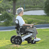 Heavy Duty Electric Wheelchair 22" Wide Seat Foldable Power Wheelchair - SILVER