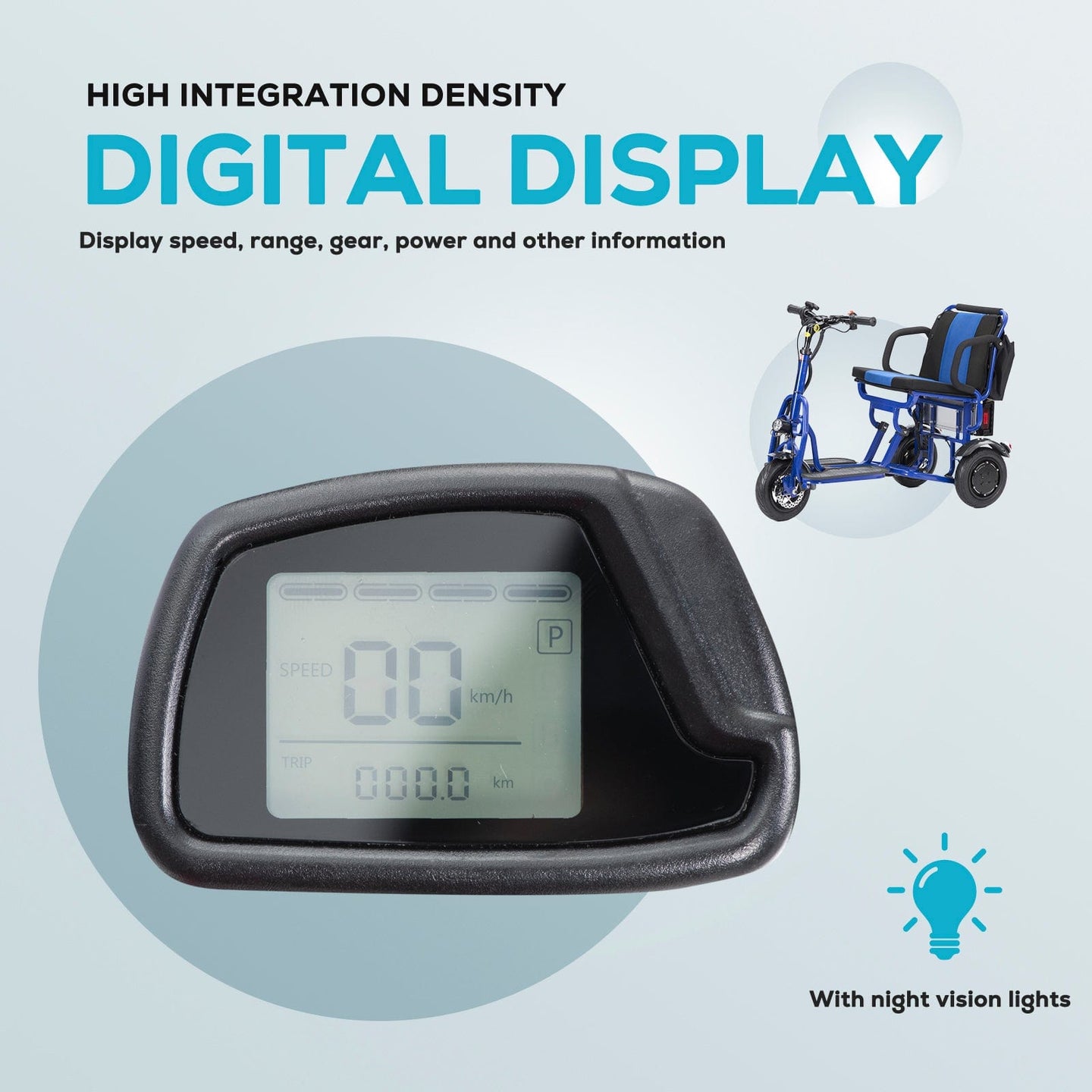 Fold & Travel Mobility Mobility Scooter Folding Electric Mobility Scooter 3 Wheel Lightweight Portable Power Travel Scooters