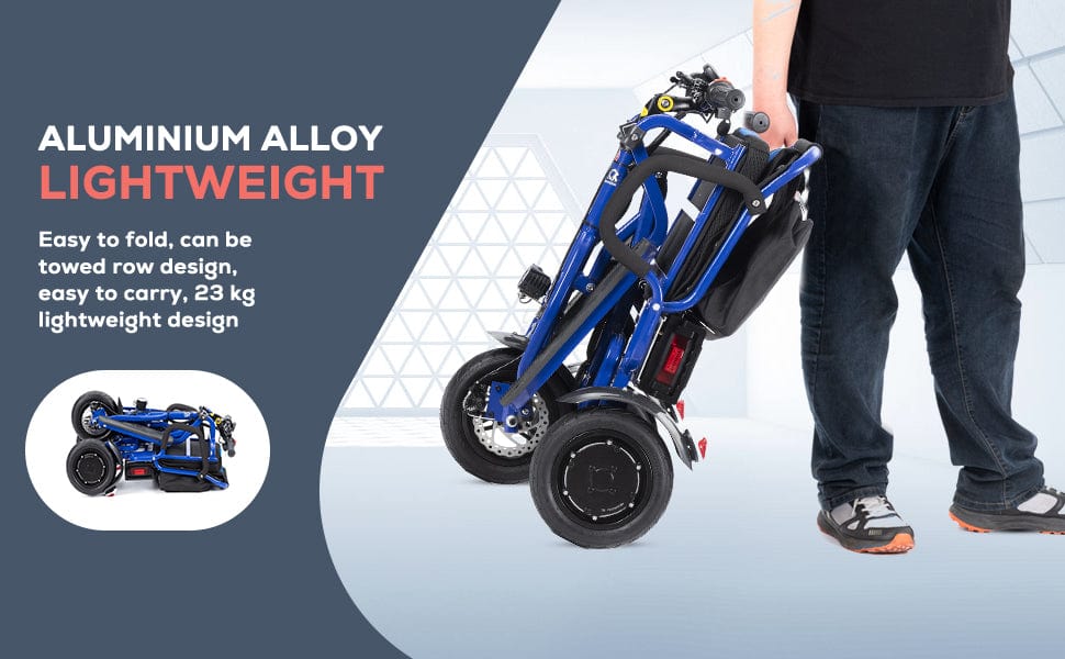 Fold & Travel Mobility Mobility Scooter Folding Electric Mobility Scooter 3 Wheel Lightweight Portable Power Travel Scooters