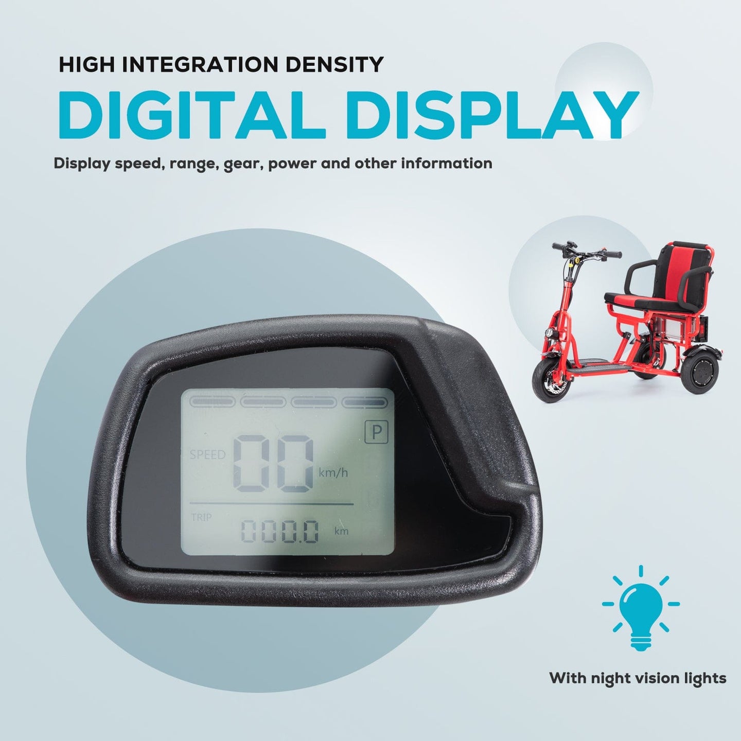 Fold & Travel Mobility Mobility Scooter Folding Electric Mobility Scooter 3 Wheel Lightweight Portable Power Travel Scooters