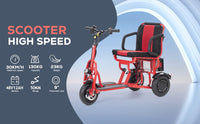 Fold & Travel Mobility Mobility Scooter Folding Electric Mobility Scooter 3 Wheel Lightweight Portable Power Travel Scooters