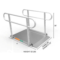 Complete Medical Wheelchairs & Accessories Portable Ramp, Solid Surface 4' w/Handrails Two-Line 3G