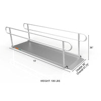 Complete Medical Wheelchairs & Accessories Portable Ramp, Solid Surface 10' w/Handrails Two-Line 3G