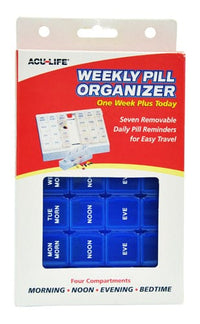 Complete Medical Aids to Daily Living Pill Organizer Weekly w/28 Com One Week Plus Today' Blue