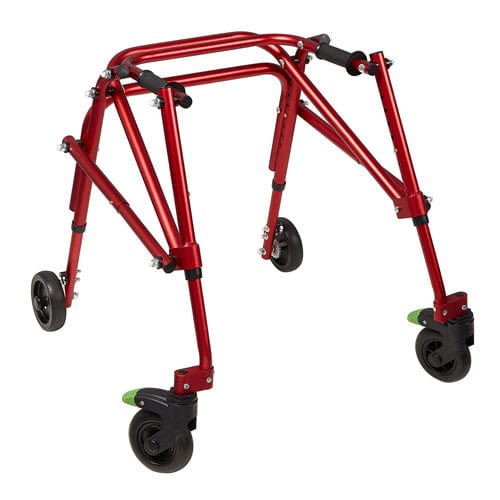 Complete Medical Mobility Products KLIP Walker, Small , Red 4-Wheeled