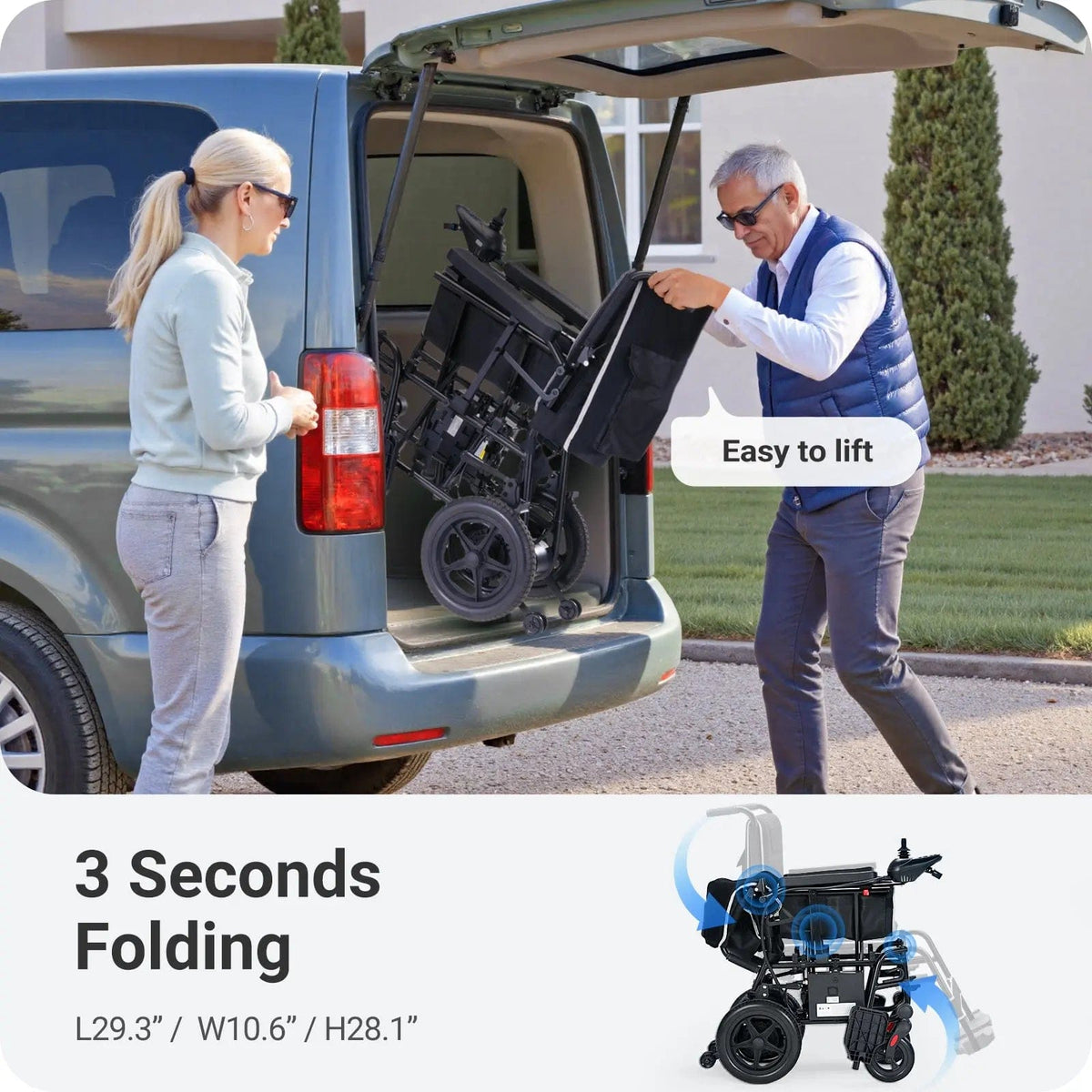 Fold & Travel Mobility accessibility equipment Kr8810 Lightweight Comfort Cushion Power Wheelchair KR8810