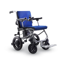 Fold & Travel Mobility WHEELCHAIR KANO (Blue) -Foldable Electric Wheelchair, Travel Size, User-Friendly