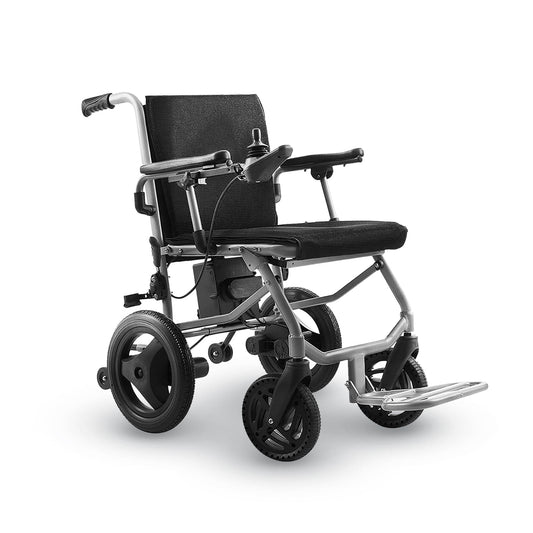 Fold & Travel Mobility WHEELCHAIR KANO (Black) -Foldable Electric Wheelchair, Travel Size, User-Friendly