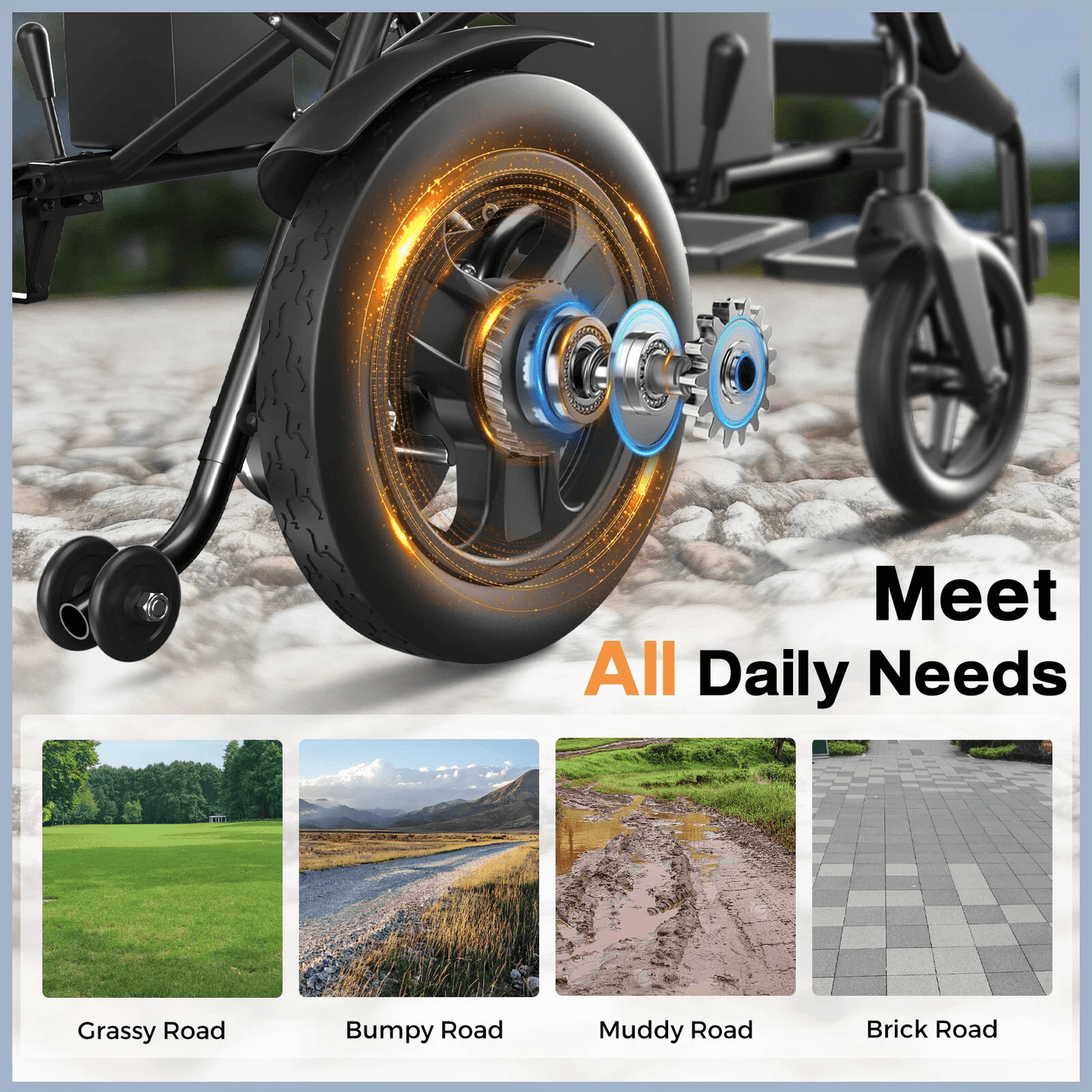 Fold & Travel Mobility Electric Wheelchair Super Lightweight Folding Electric Wheelchair