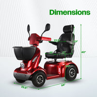 Fold & Travel Mobility NINA Heavy-Duty All-Terrain Mobility Scooter – Dual Battery, Long Range, 800W Power