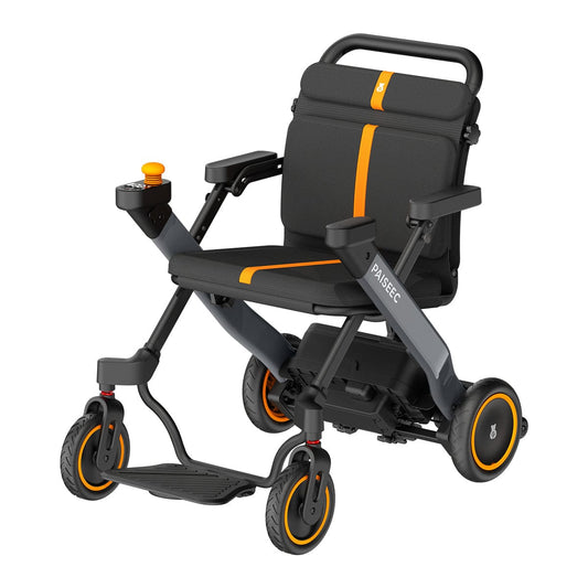 Fold & Travel Mobility Gray / LEFT Paiseec 2-in-1 Electric Wheelchair W1 Lightweight Foldable Compact