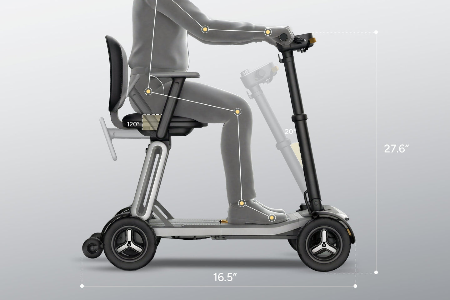 Fold & Travel Mobility Mobility Scooter Paiseec L5 Lightweight Mobility Scooter Light as Carbon Fiber