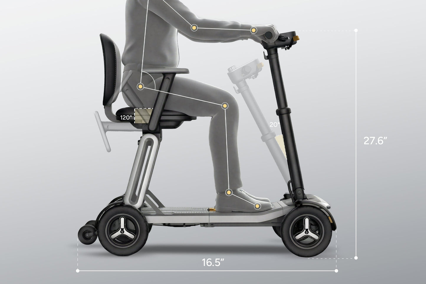 Fold & Travel Mobility Mobility Scooter Paiseec L5 Lightweight Mobility Scooter Light as Carbon Fiber