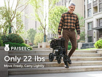 Fold & Travel Mobility Gray Paiseec Carbon Fiber Electric Wheelchair Q5