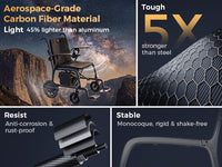 Fold & Travel Mobility Gray Paiseec Carbon Fiber Electric Wheelchair Q5