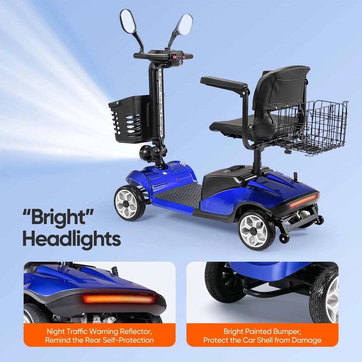 Fold & Travel Mobility accessibility equipment 4 Wheel Scooter with Display YL09B