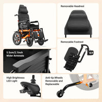 Fold & Travel Mobility accessibility equipment 160° Adjustable Backrest Reclining Electric Wheelchair E310S