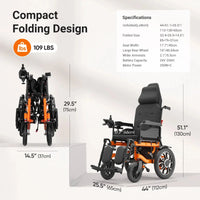 Fold & Travel Mobility accessibility equipment 160° Adjustable Backrest Reclining Electric Wheelchair E310S