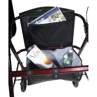 Complete Medical Mobility Products Rollator, Aluminum w/Fold-Up & Remov Back, Padded Seat Red