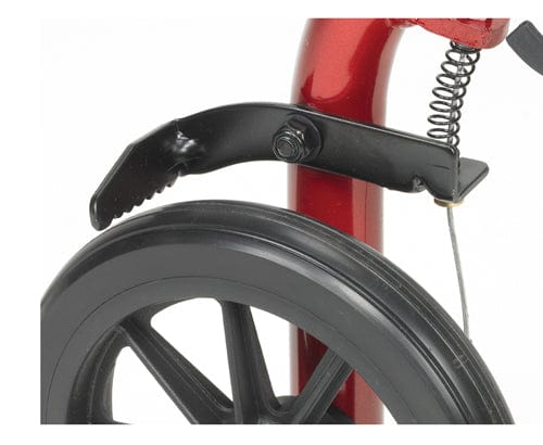 Complete Medical Mobility Products Rollator, Aluminum w/Fold-Up & Remov Back, Padded Seat Red