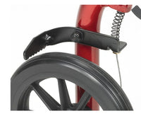 Complete Medical Mobility Products Rollator, Aluminum w/Fold-Up & Remov Back, Padded Seat Red