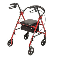 Complete Medical Mobility Products Rollator Steel Red w/6" Whls Knocked-Down