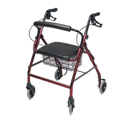 Complete Medical Mobility Products Walkabout Wide 4-Whl Rollator Burgundy
