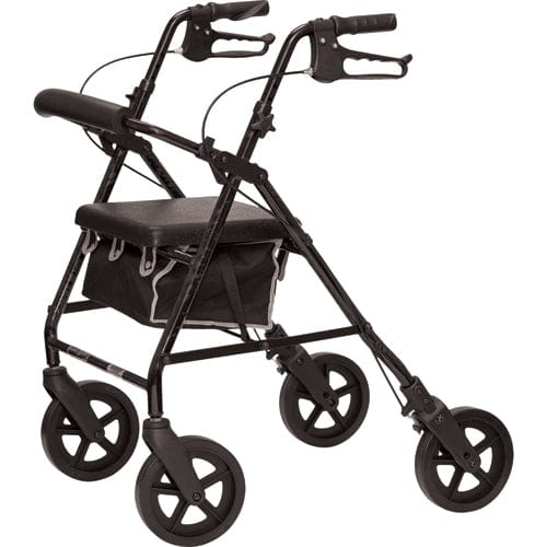 Complete Medical Mobility Products Deluxe Aluminum Rollator, Black, 8" Wheels