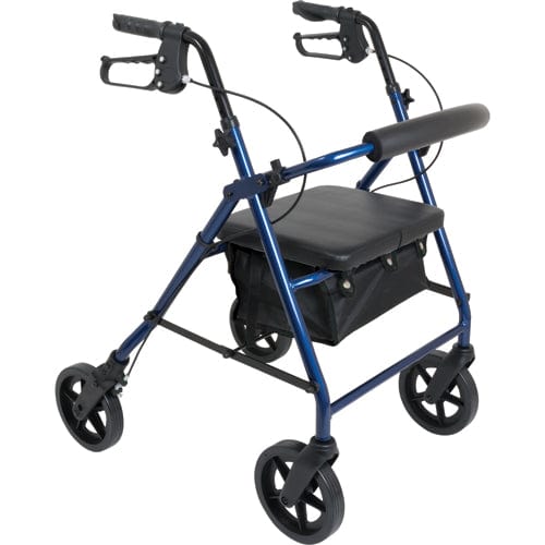 Complete Medical Mobility Products Deluxe Aluminum Rollator, Blue 8" Wheels