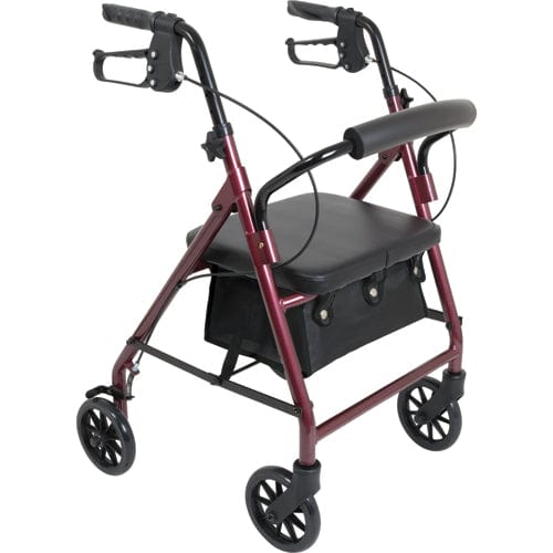 Complete Medical Mobility Products Rollator, Junior, Aluminum 6" Wheels, Burgundy
