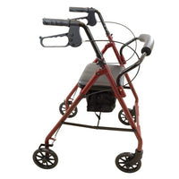 Complete Medical Mobility Products Rollator, Steel, 6" Wheels Burgundy, 300 lb. Weight Cap