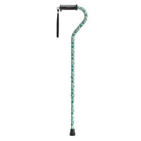 Complete Medical Mobility Products Offset Cane with Gel Grip Green Leaves