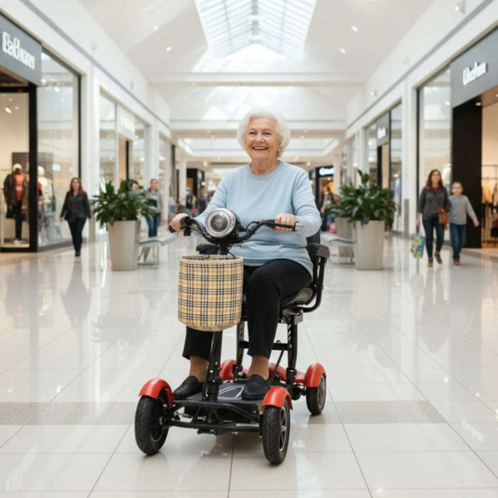 Fold & Travel Mobility Mobility Scooter Scooter Cruiser City Medical Mobility Big Seat Red