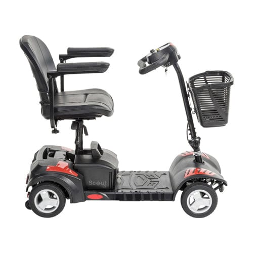 Scout 4 Compact Travel Scooter 4-Wheel, 12AH Batt, Red/Blue