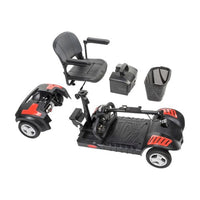 Complete Medical Mobility Products Scout 4 Compact Travel Scooter 4-Wheel, 12AH Batt, Red/Blue