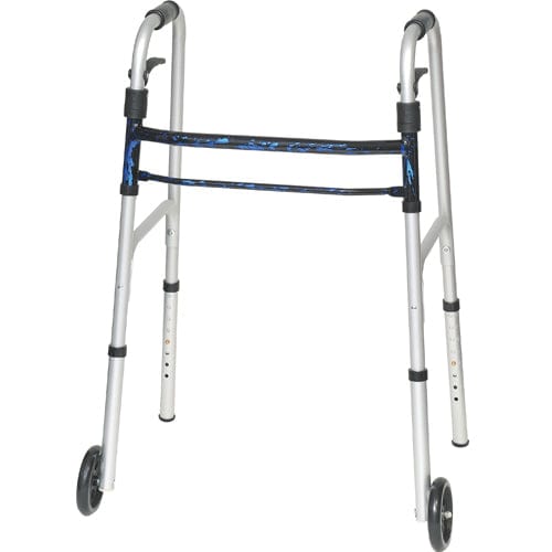 Complete Medical Mobility Products ProBsics Sure Lever Release Folding Walker, Blue Flame